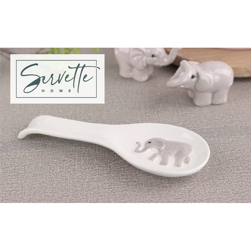 Animal-Themed Ceramic Spoon Rest Kitchen Ladle and Spoon Holder -