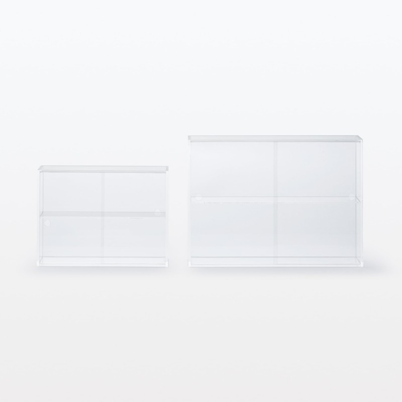 MUJI 02856113 Acrylic Collection Stand with Sliding Door, Large, Approx.