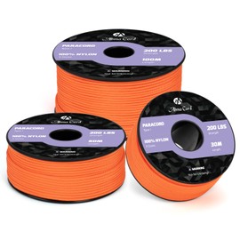 Abma Cord Paracord 2 mm 100 m Nylon Cord 3 Core Rope Type I Cord for Crafts, Camping, Outdoor - Max. 90 kg (200 lbs) - Orange
