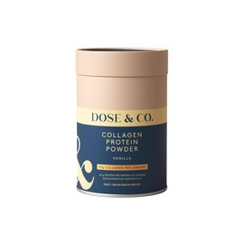 Dose & Co Collagen Protein Powder - Vanilla, 420g | Bovine Hydrolysed Type I & III Collagen Peptides with 20g Whey Protein per Serving | Hair, Skin, Nails & Muscle Support | Halal, Gluten Free