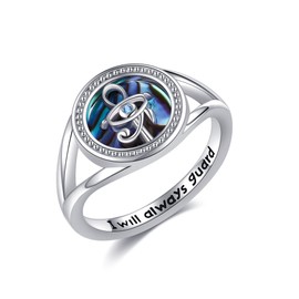 DAYLINLOVE Ankh Ring 925 Sterling Silver Eye of Horus Ring Ancient Egyptian Jewellery Gift for Women (8)