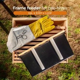 Subernig - Bee Hive Feeder - Beeswax-Treated Wood -2 Bee Feeders for Hives (3.5L-19Lx8.6Hx1.9W)In -Easy to Use and Clean -Feeding and Supplementation -Essential Beekeeping Equipment for Honeybee Hives