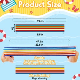 Boao 8 Pack Towel Bands for Beach Chairs Cruise Towel Clips for Lounge Beach Pool Chairs Towel Strap Holder Elastic Windproof Beach Accessories for Summer (Stripe, 8 Pack)