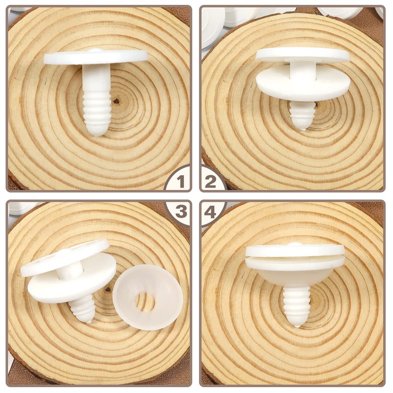 TOAOB 20 Set 40mm Doll Joints White Plastic Animal Joints