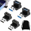 AOUZOVLI USB Angled Connector 90 Degree 4 Pieces Angle Plug
