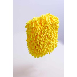Guante de Microfibra para Limpieza de Auto, Azul, Ultra Suave y Absorbente, Diseo Tipo Manopla, Ajuste Universal, Wash Mitt Premium (Amarillo)
