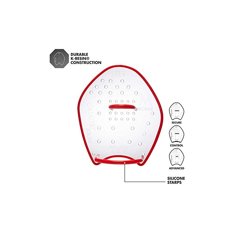 TYR Catalyst Stark Paddle Swimming Equipment, Clear, X-Large