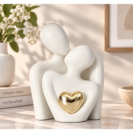 Romantic Couple Embrace Statue for Home Decor – Loving Figure Ornament for Bedroom Display and Valentine’s Day Gifts 