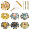 Fonyet Pack of 8 Ceramic Knobs Furniture Knobs Bohemian Style