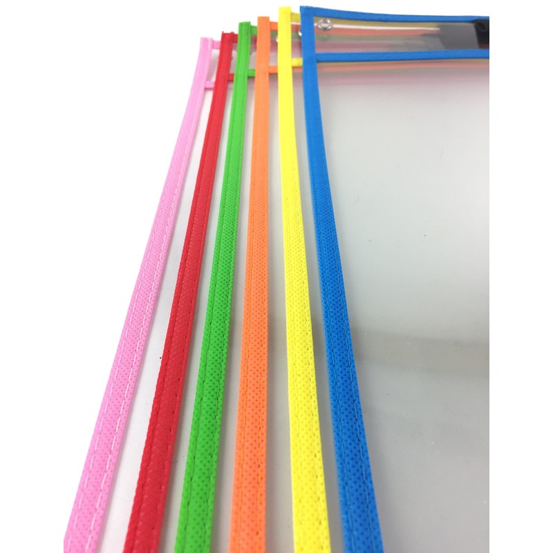 Clipco Dry Erase Pocket Sleeves Assorted Colors (12-Pack)