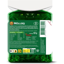 Moller’s ® | Omega-3 Capsules | Fish Oil | Nordic Omega-3 Dietary Supplement with EPA and DHA and Vitamins A, D and E | 166-year-old-brand | Daily Health | 112 Capsules