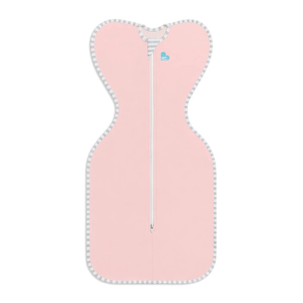 Love To Dream Swaddle UP, Baby Sleeping Bag, Fabric for Moderate Temp (20-24°C), Arms Up Position, Baby Essentials for Newborn, Hip-Healthy, Twin Zipper for Easy Nappy changes, 3.5-6kg, Pink