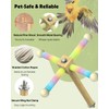 Pawfly Natural Wood Spinning Bird Standing Perch, 360 Degree Rotatable