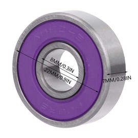 8Pcs Skateboard Bearing Scooter 608 Ball Bearing Miniature Skate Roller Ball Bearings Kit(Purple 9)