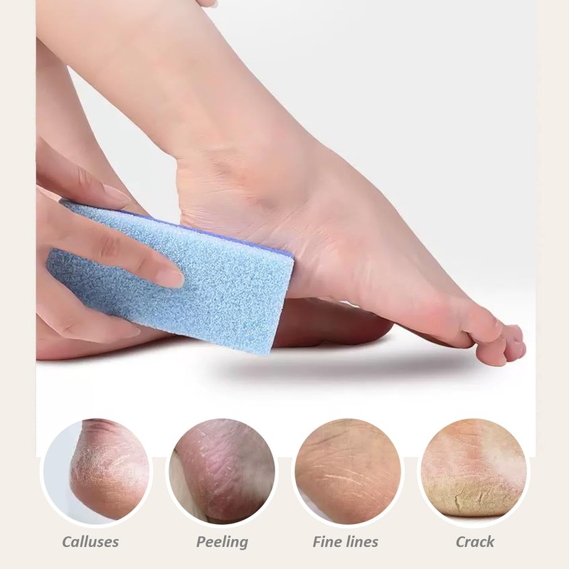 4 Pieces Foot Cleaning Sponges, Pedicure Pumice Stone Exfoliating Sponges,