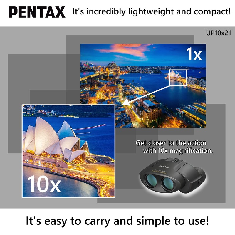 Pentax UP 10x21 black Binoculars (Black)