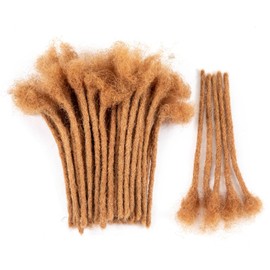 Teresa 4 Inch 0.4cm Width Loc Extension Human Hair #30 Brown Color 40 Strands Full Hand-made Permanent Locs Extensions Can Be Dyed and Bleached for Men/Women/Kids Real Dreadlock Extensions Human Hair
