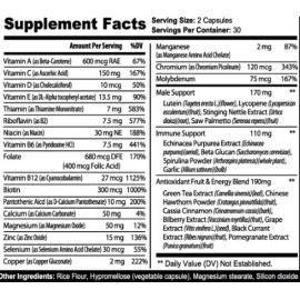 WinkActive Men’s MultiVitamin, 400mg, 60 Capsules- 30 Servings.