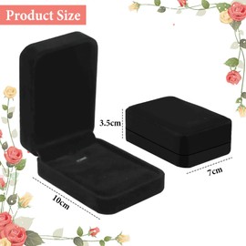 Bicuces 4 Pcs Necklace Box Velvet Necklace Box Velvet Necklace Storage Box Pendant Gift Box Long Chain Jewelry Display Boxes Black Necklace Case for Engagement Wedding Valentines Day Birthday Gifts
