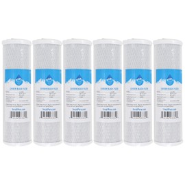 6-Pack Replacement for Compatible with Whirlpool WHKF-DWH Activated Carbon Block Filter - Universal 10 inch Filter Compatible with Whirlpool Standard Filtration System - Denali Pure Brand
