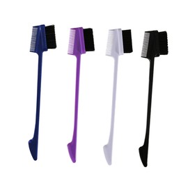 minkissy 2sets All-in-one Eyebrow Grooming Tools Double-ended Brush Comb Makeup Supplies Nylon Women's Beauty Versatile Design Comfortable to Hold Brow Shape 4pcs*2