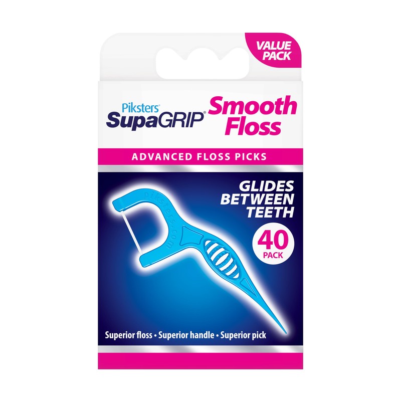 Piksters SupaGRIP Smooth Floss Picks (Pack of 40)