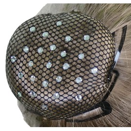 Bun Hair Net (Crystal) (White) | Gymnastics | Rhythmic Gymnastics | Ballet | Riding | Figure Skating | Dance | Knot Net