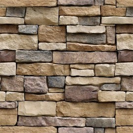 Abyssaly Stone Wallpaper Brick Wallpaper Peel and Stick Stone Backsplash Self-Adhesive Removable Vinyl Wallpaper Grey Faux 3D Stone Look Brick Shelf Paper 17.71" X 236" Home Decorations Wallpaper