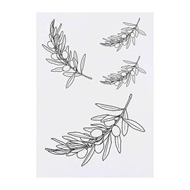 4 x 'Olive Branch' Temporary Tattoos - Water Resistant, Skin-Safe, Non-Toxic Transfers, Mixed Sizes (TO00056952)