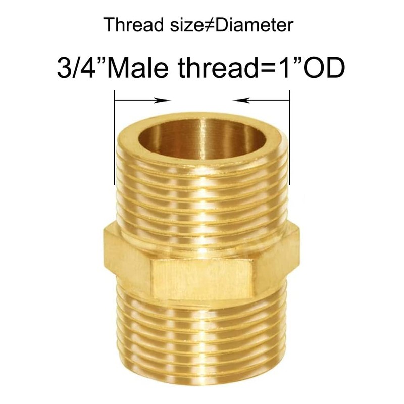 Joywayus Brass Tee Pipe Fitting Barstock 3 Way 3/4" NPT