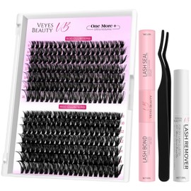 VEYESBEAUTY Lash Clusters Eyelashes Cluster Lashes Extensions One More+ Multi-type Lash Cluster Kit False Eyelashes Wispy Lash Clusters Kit (50D+60D kit, 8-16mm).
