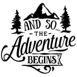 Samunshi® The Adventure Begins Lettering Sticker Car Sticker Windscreen Sticker Motorcycle Sticker