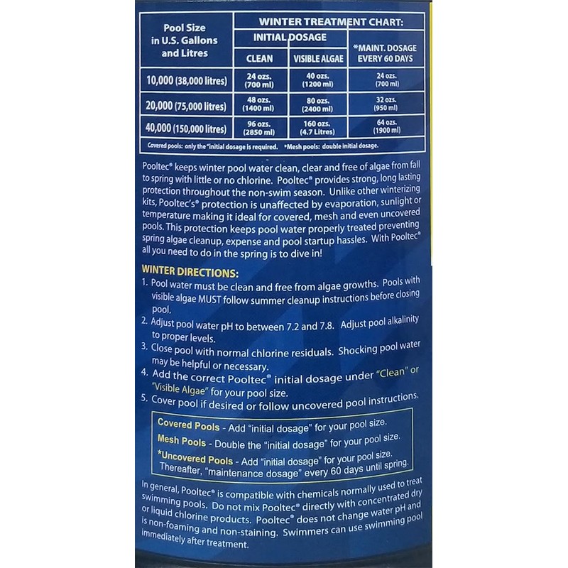 EasyCare 30064 PoolTec Algaecide, Clarifier and Chlorine Salt Cell Booster,