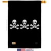 Christopher Condents Garden House Flags Kit Coastal Pirate Ship Skull
