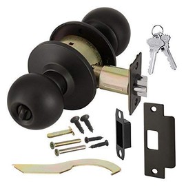 Lawrence Door Knob Cylindrical Lock Classroom Function Key Locks Exterior Oil Rubbed Bronze Finish LH5305OB -US10B UL Certified ANSI/BHMA Grade 2 Commercial Door Knob for Heavy Duty Use