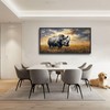 Rhino Large Framed Wall Art Rustic Cool Wild Animal Rhinoceros