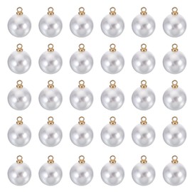 PATIKIL (12mm Pearl Charm, 100Pcs Pearl Beads Faux Pearl Pendant Charm Beautiful Designer for Jewelry Making Bracelets Earrings Necklace Wedding Decorations Crafts Christmas Dress,Gold