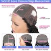 Keytac 5x5 Hd Lace Closure Wigs Human Hair Deep Wave