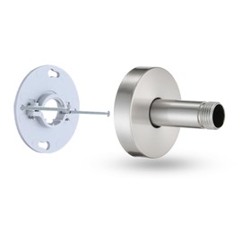 RAINREVIVE 3 Inch Shower Arm with Flange and Stabilizer Bracket, Ceiling Mount Replacement Rain Shower Head 304 Stainless Steel Straight Arm For Fixed Shower Head, Brushed Nickel