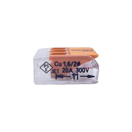 WAGO 221-413 3-Hole Spring Type Terminal Block 4MM ² Wire Connector with Operating Rod（Box of 50PCS）