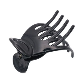 Parcelona French Basic Curved Paw Medium 3 1/4” Celluloid Acetate Side Slide In Jaw Yoga Hair Claw Wide Beak Hair Clip for Women and Girls Durable Stylish Hair Accessories, Made in France (Solid