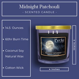 Becky Home 3 Wick Candle, 14.5oz Patchouli Candle, 3 Wick Candles, Big Candles, Huge Candle, Three Wick Candle, Bath Candles, Candle 3 Wick, 3 Wick Candle Jars