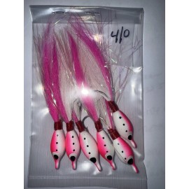 Unbranded FLOATING JIGS, 6,  4/0  HOOK, ASSORTED COLORS, FLUKE CANDY