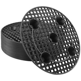 HAKZEON 20 PCS 12 Inch Plant Level Pot Elevator, Black Plastic Plant Saucer Riser, Round Plant Stand for Indoor Outdoor Garden Flower