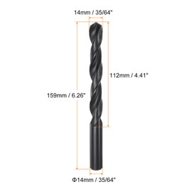 sourcing map 4pcs Jobber Drill Bits 14mm (35/64") Nitride Coated High Speed Steel (HSS) 4241 Twist Drill Bits for Stainless Steel Copper Aluminum Alloy Metal Wood Plastic, Black