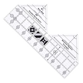 Daiilg 90 Degree Double Strip Quilt Ruler, 10 Inch Acrylic Quilting Triangle Rulers, Non-Slip Quilting Rulers and Templates