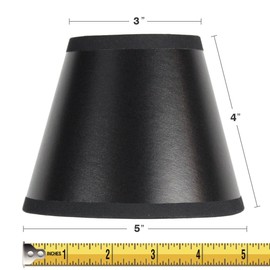 3x5x4 Black Parchment Silver-Lined Chandelier Lampshade - Perfect for chandeliers, foyer lights, and wall sconces -Small, Black