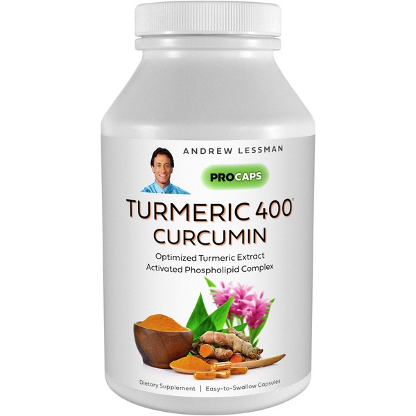 Andrew Lessman Turmeric 400 - 120 Capsules – 95% Curcuminoids as Phospholipid Complex for Optimum Benefits and Greater Absorption, High Potency Standardized Extract, Small Easy to Swallow Capsules