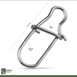Zite Fishing Snaps Fishing Set - 30 Pieces #1 Fishing Swivels 18 kg - Robust Hangers for Rubber Bait Wobbler Spinner Baits
