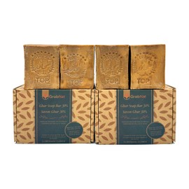 4-Pack Olive Oil & Laurel Oil Ghar Soap W/ 30% Laurel | Handmade, All-Natural, Plant-Based | Balancing & Revitalizing for Face, Body & Hair | For All Skin Types | Men & Women (4 x 180g/4 x 6.4 oz)